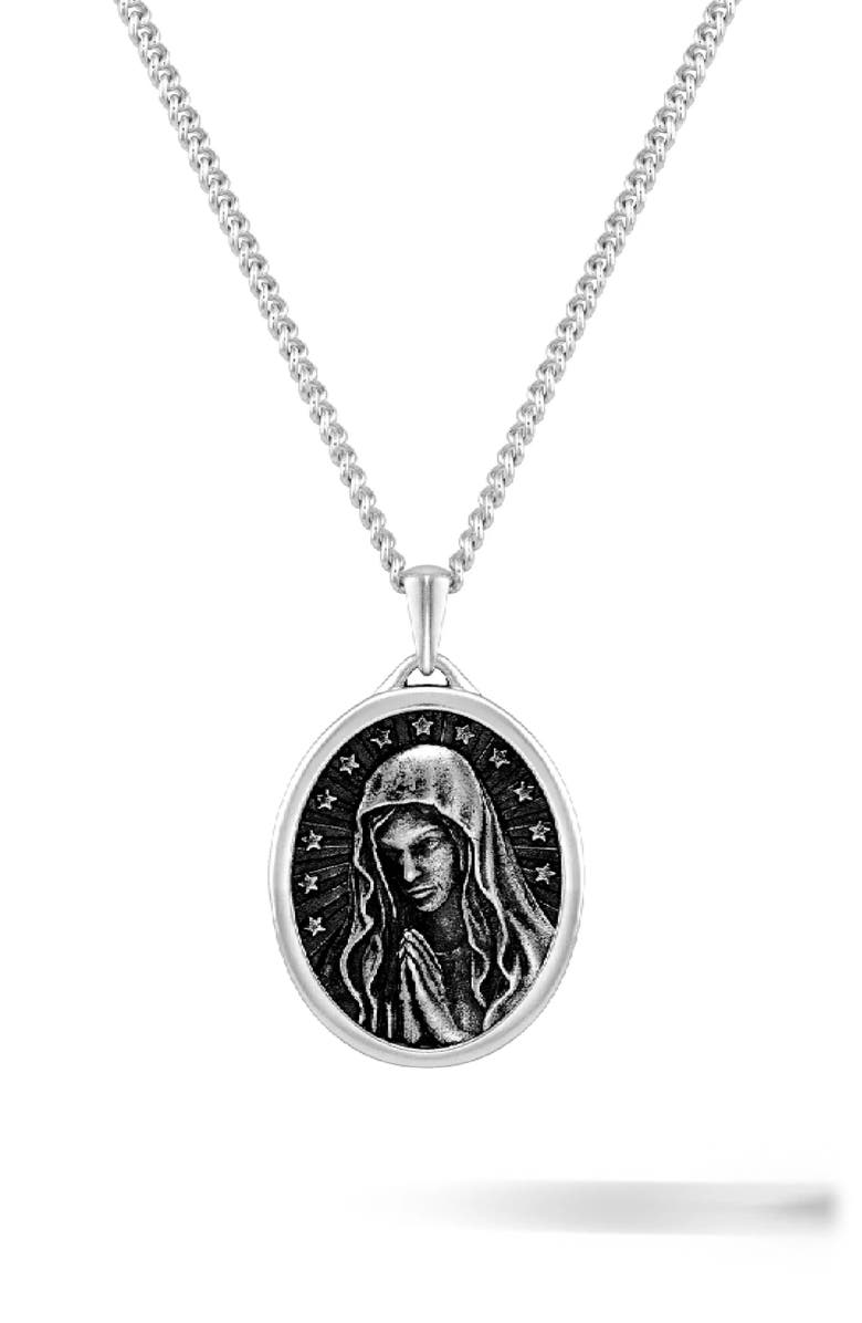 Vincero Men's Virgin Mary Pendant Necklace, Main, color, Silver