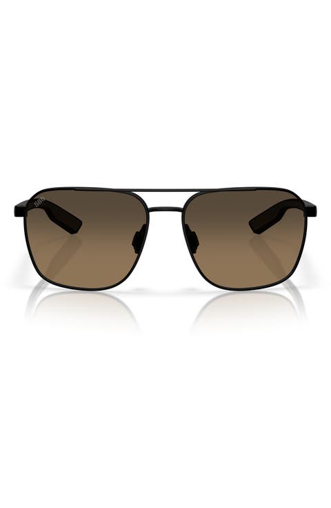 58mm Wader Gradient Polarized Rectangular Sunglasses