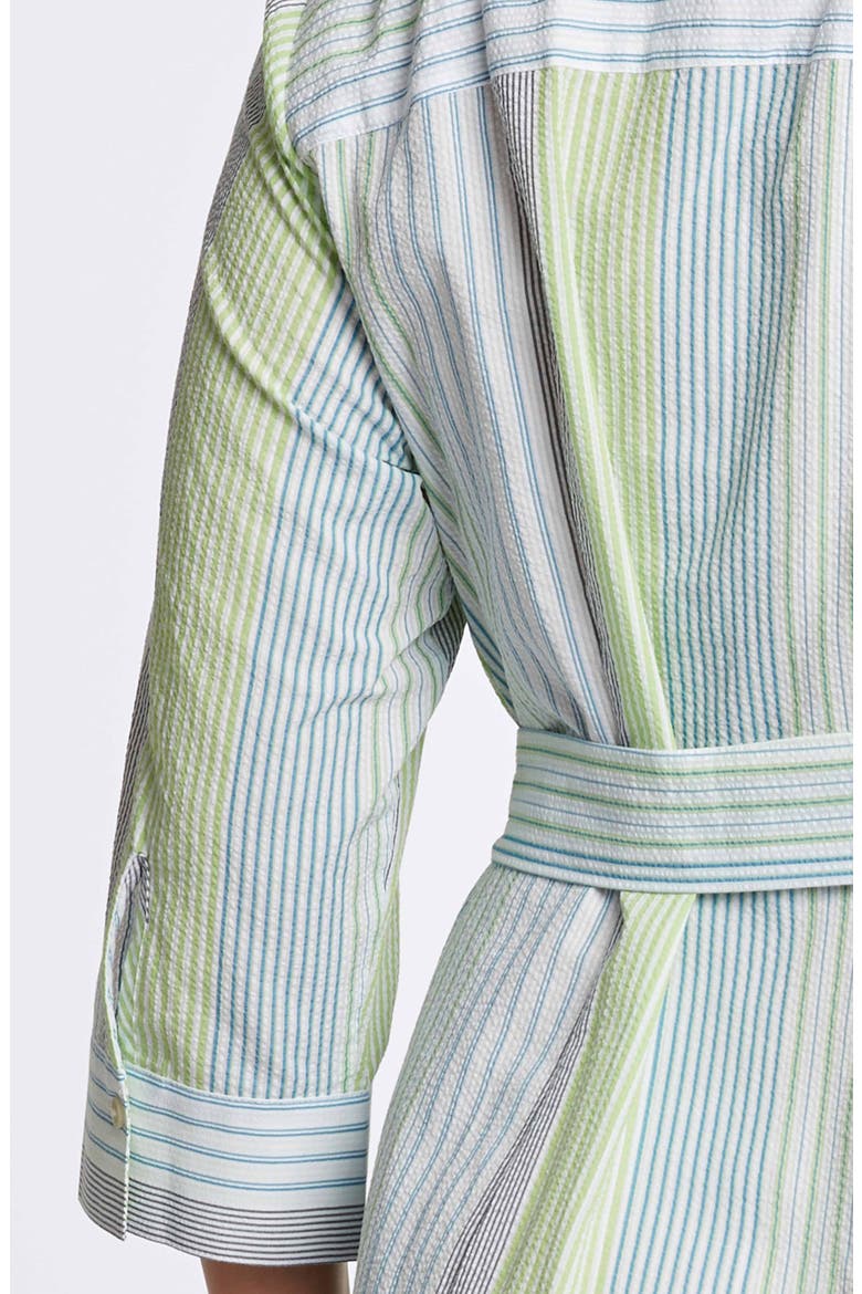 Rocca Belted Stripe Seersucker Shirtdress, Alternate, color, BLUE MULTI