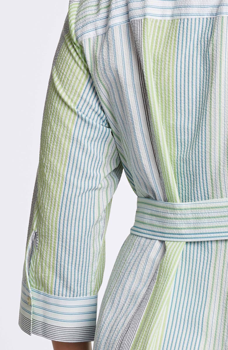 Foxcroft Rocca Belted Stripe Seersucker Shirtdress, Alternate, color,