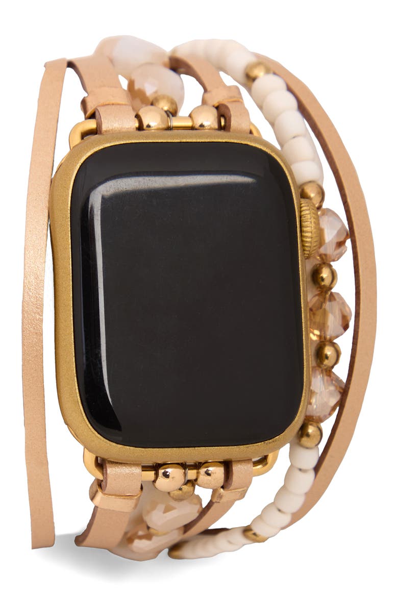 Beaded Dream Apple Watch® Bracelet Watchband, Main, color, BEIGE