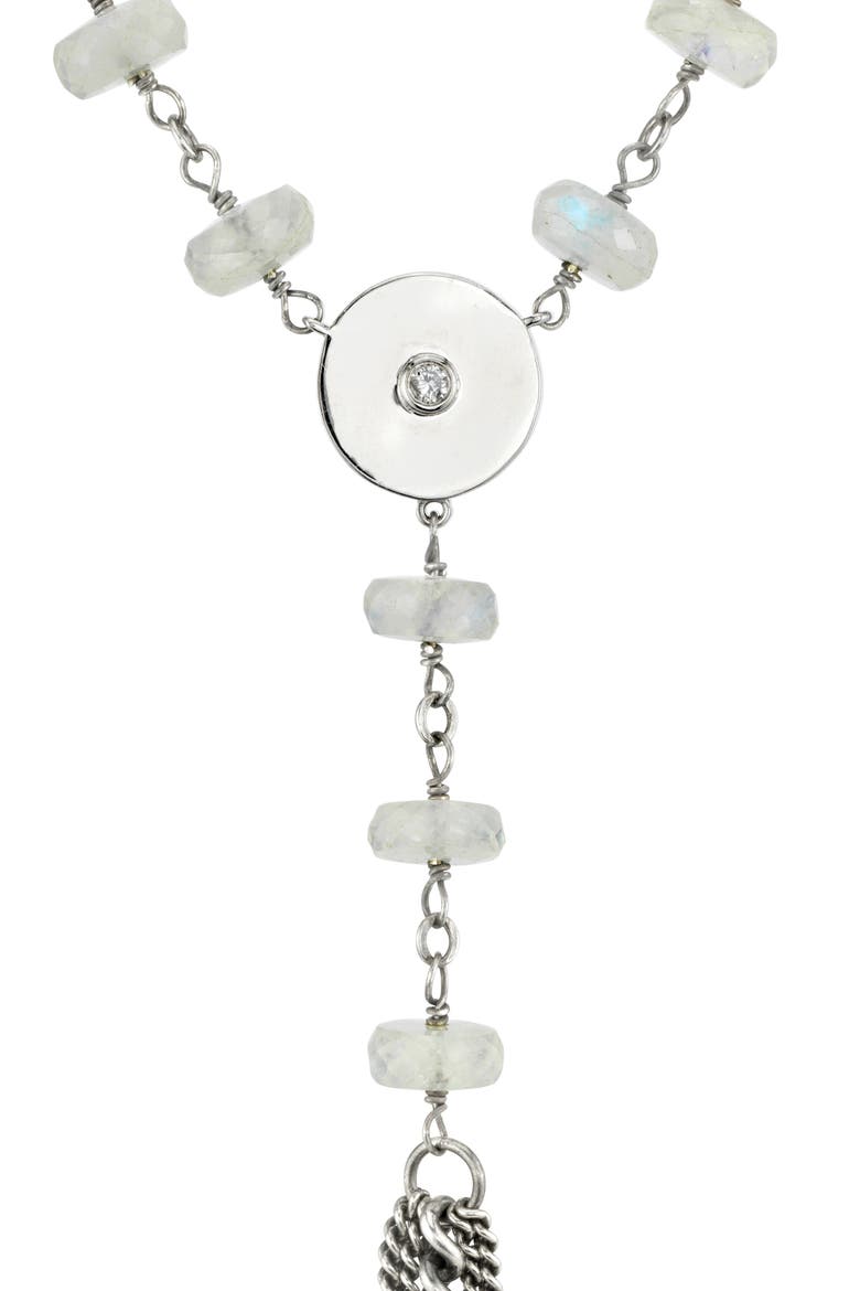 Moonstone & Diamond Tassel Y-Necklace, Alternate, color, MOONSTONE