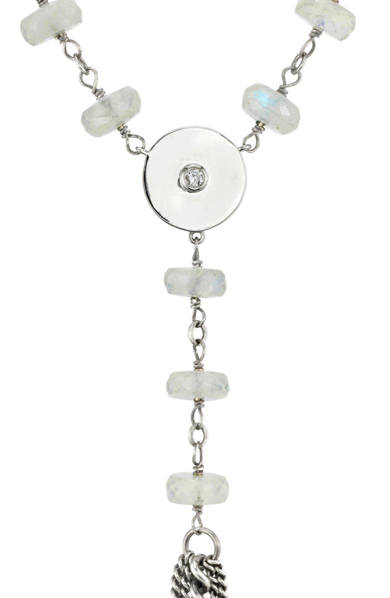 Sheryl Lowe Moonstone & Diamond Tassel Y-Necklace, Alternate, color, 
