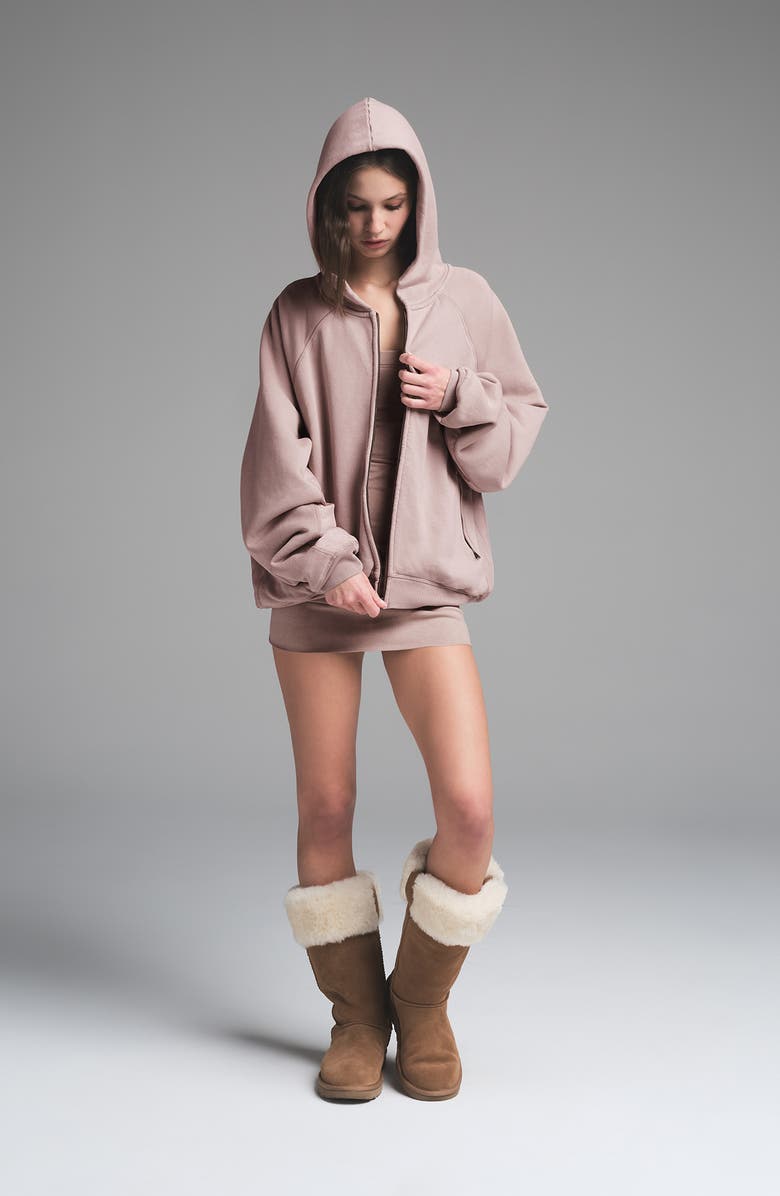 SKIMS Relaxed French Terry Zip Hoodie, Alternate, color, 