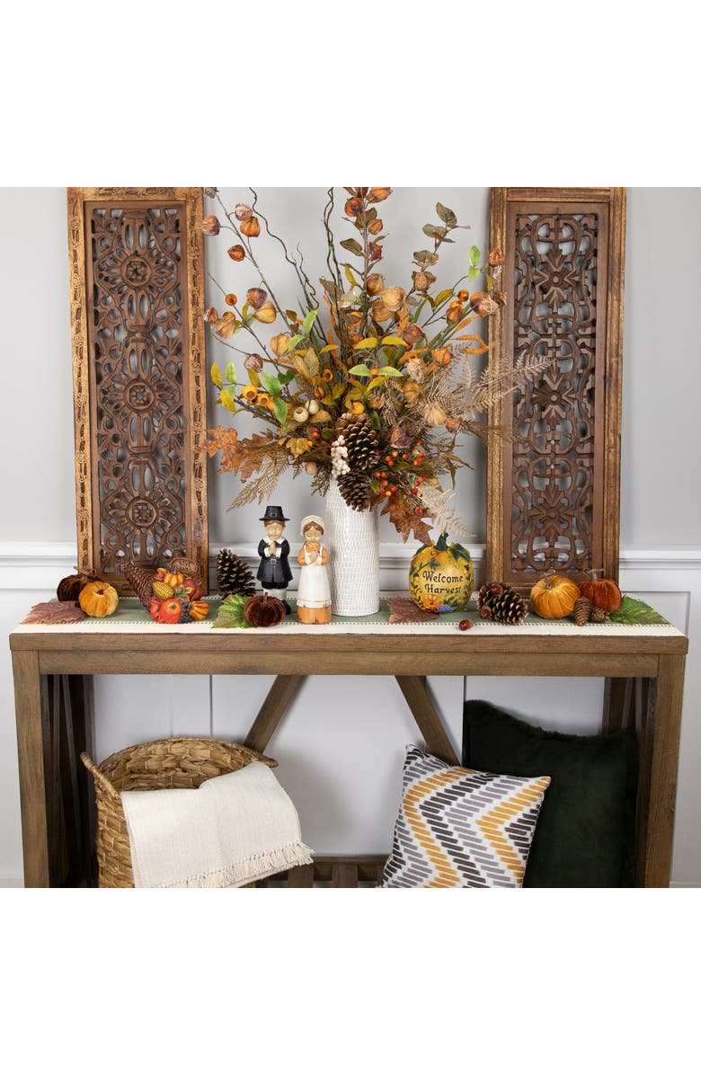 Northlight Bountiful Give Thanks Fall Harvest Cornucopia Decoration - 8.5", Alternate, color, 