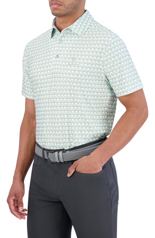 Ben Sherman Art Deco Tech Jersey Golf Polo In Green