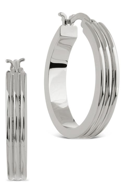 Hannah Ribbed Hoop Earrings