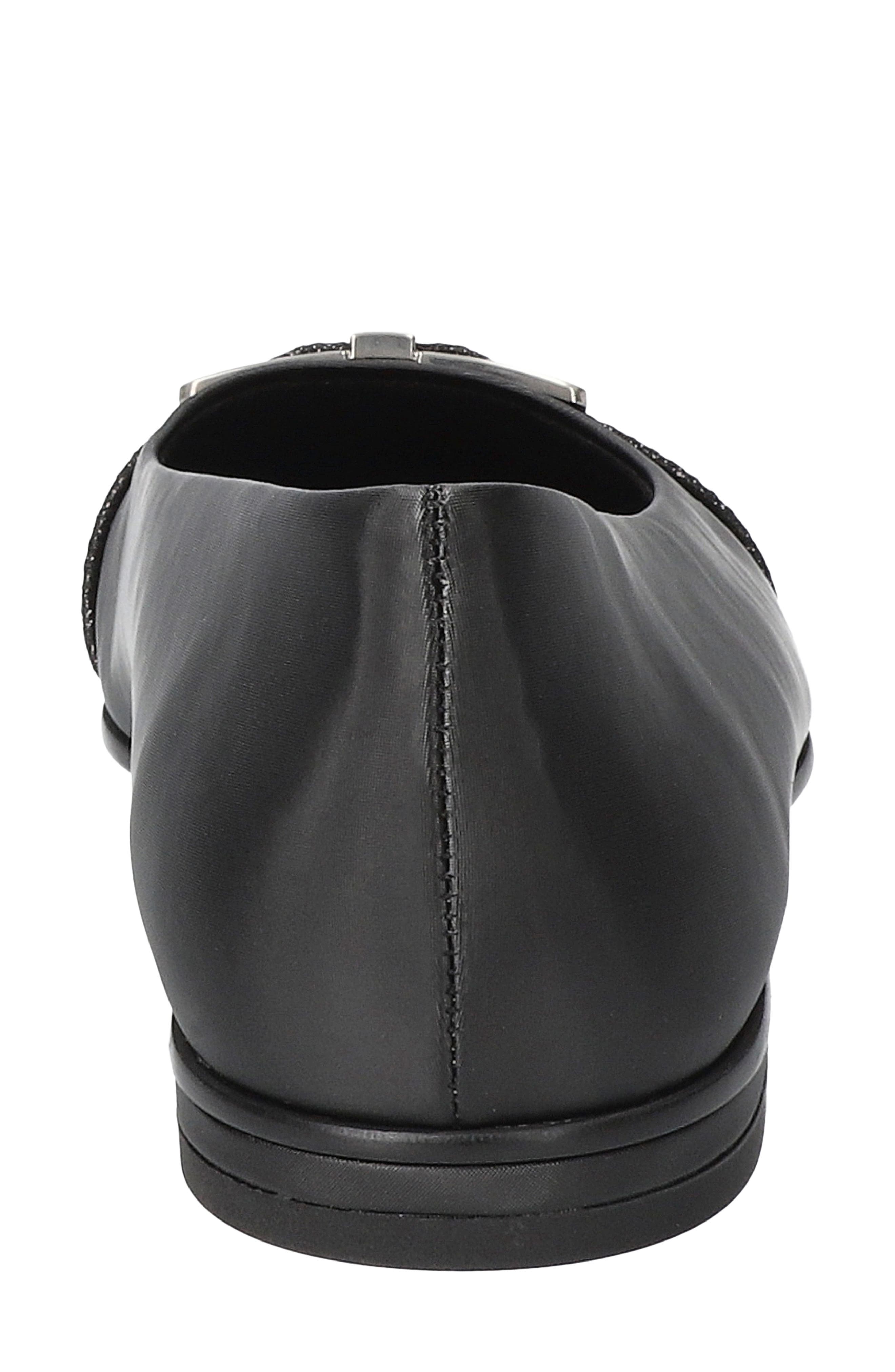 EASY STREET Keely Flat, Alternate, color, Black Satin-Glitter