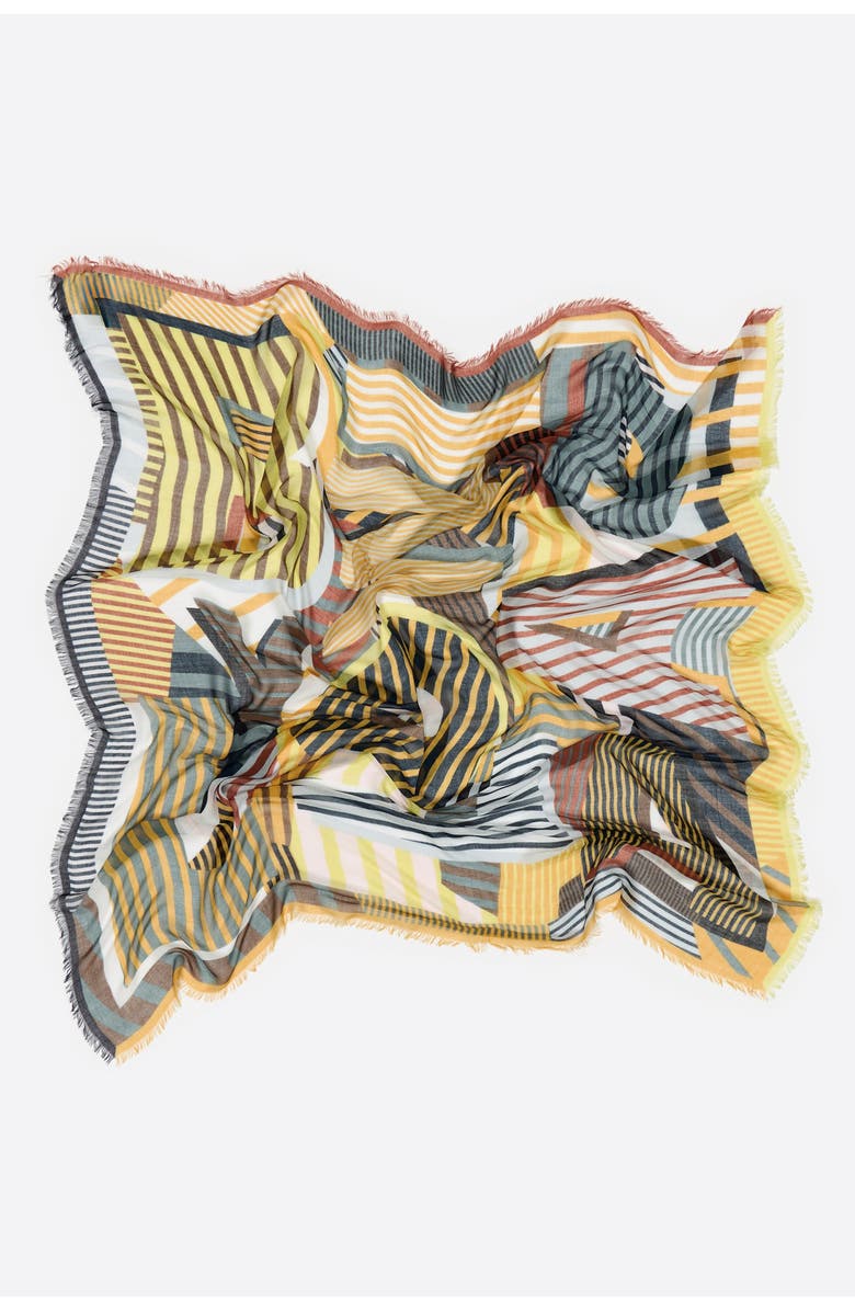 Bimba y Lola Geometric XL logo Shawl, Alternate, color, Lime