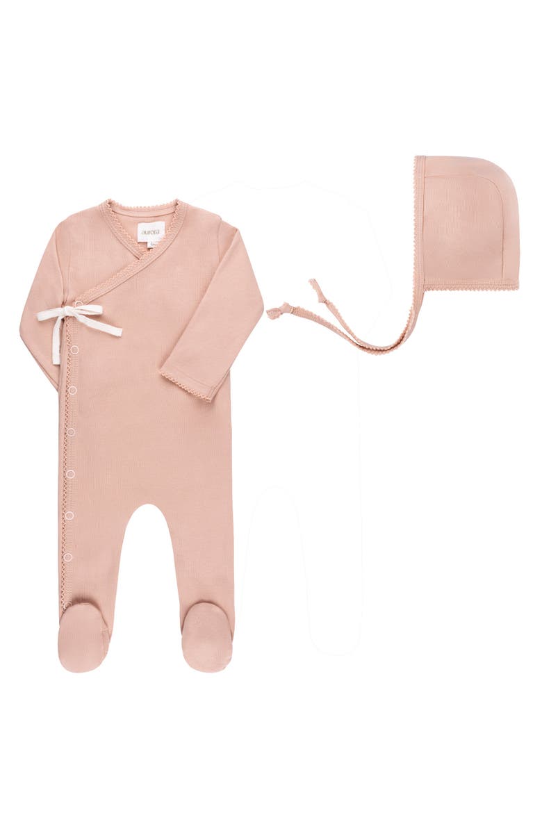 Ely's & Co. Aurora Classics Kimono Collection - Footie + Bonnet, Main, color, Pink