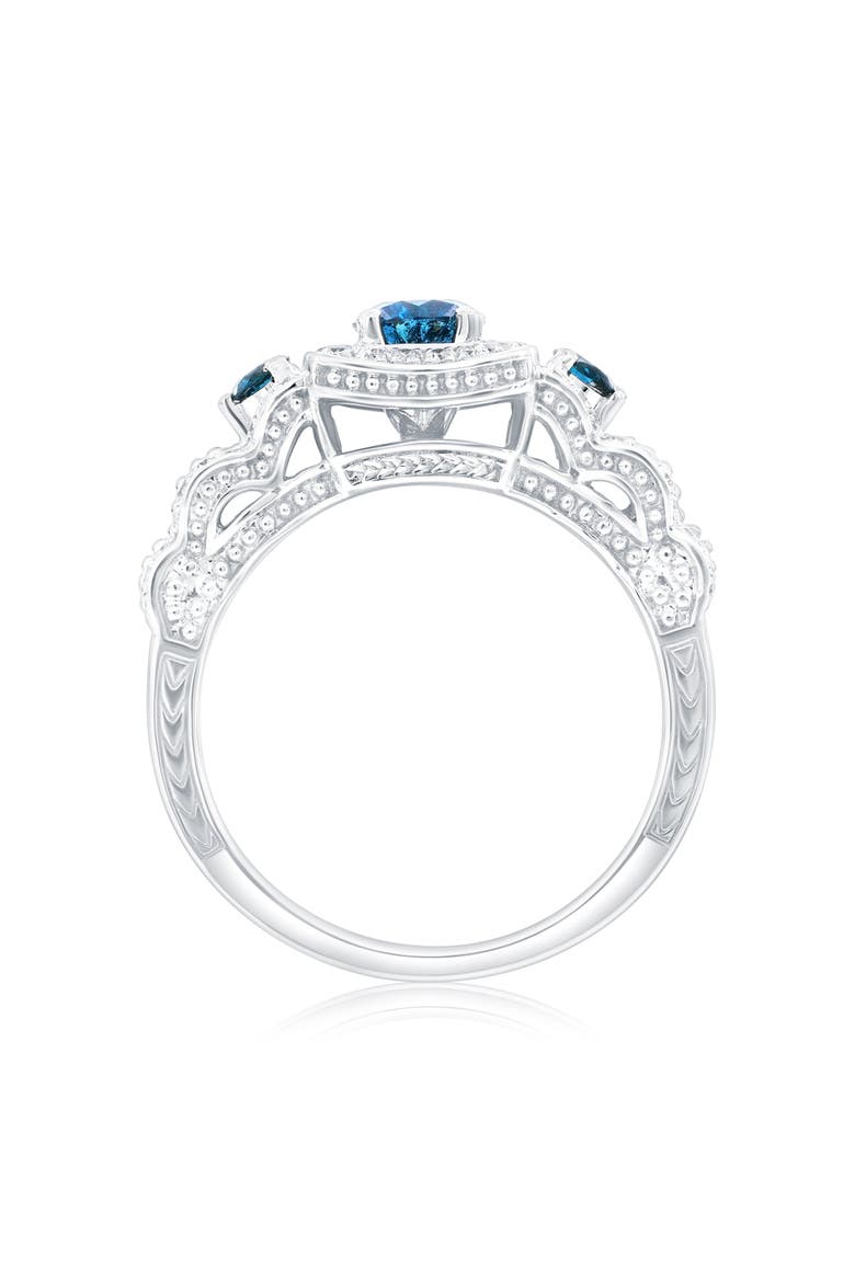 14K White Gold 0.47ct Blue Diamond & 0.29cttw Diamond Ring, Alternate, color, White Gold