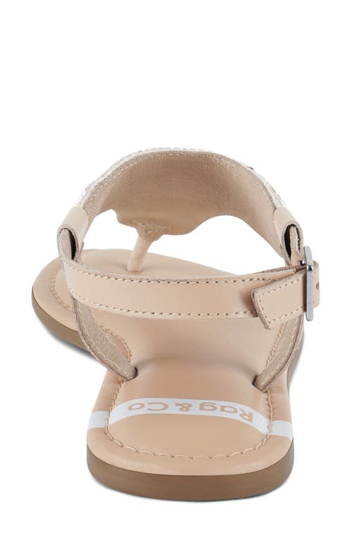 Rag & Co Women's Neutrals Chitra Pin Buckle Beaded Flat Sandals In Beige In Beige