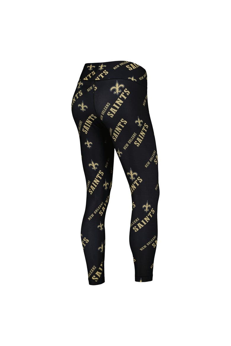 Women's Concepts Sport Black New Orleans Saints Breakthrough Allover Print Lounge Leggings, Alternate, color, Black