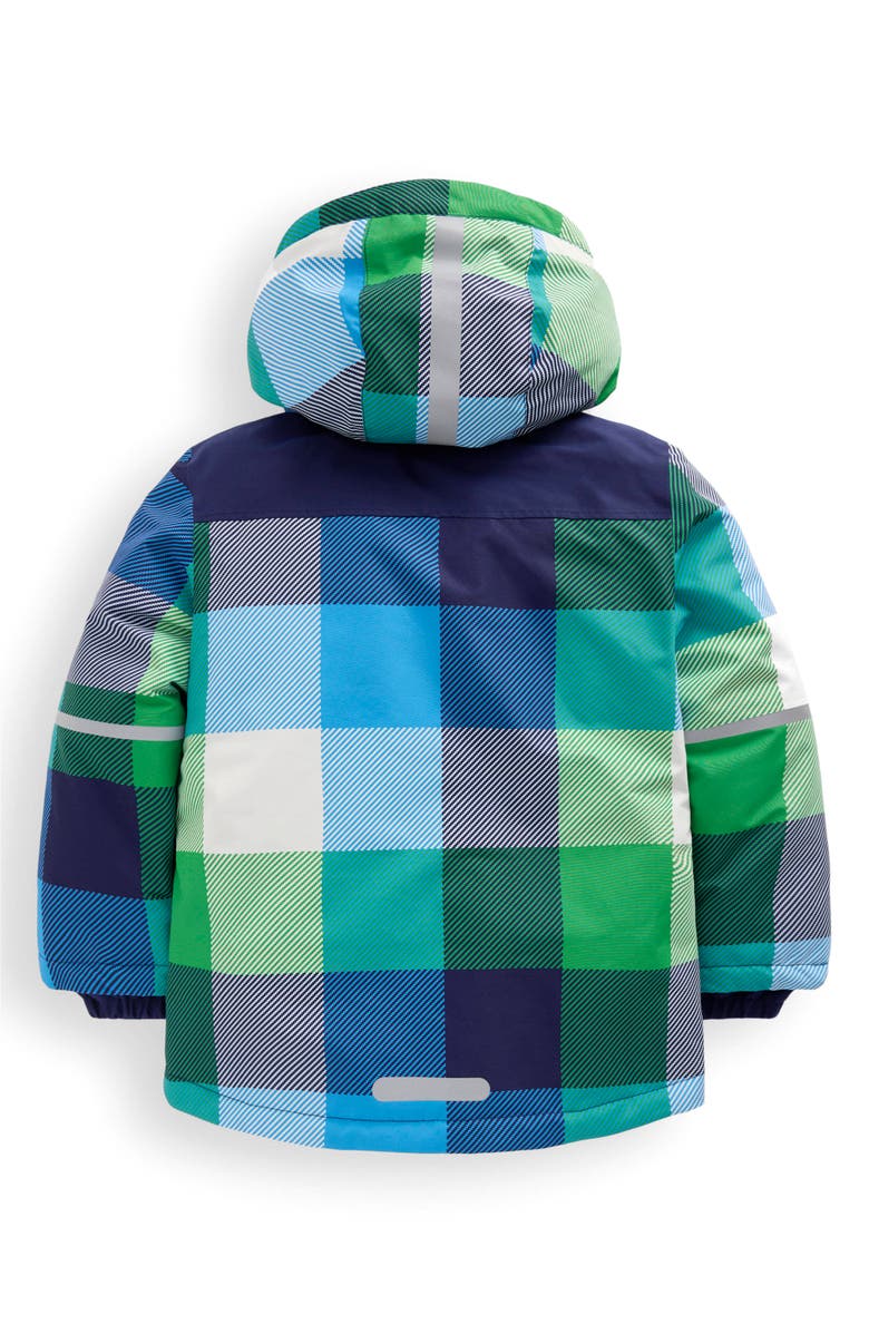 Mini Boden Kids' Plaid Hooded Jacket, Alternate, color, Green Check