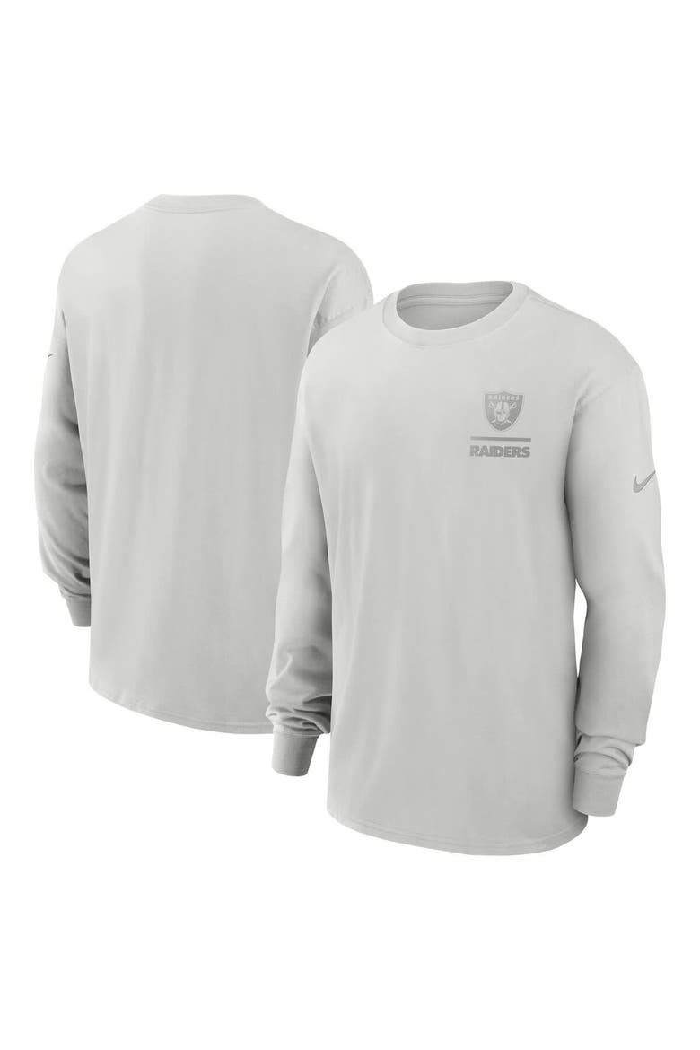Men's Nike Gray Las Vegas Raiders Essential Heavy Max90 Long Sleeve T-Shirt, Main, color, Gray