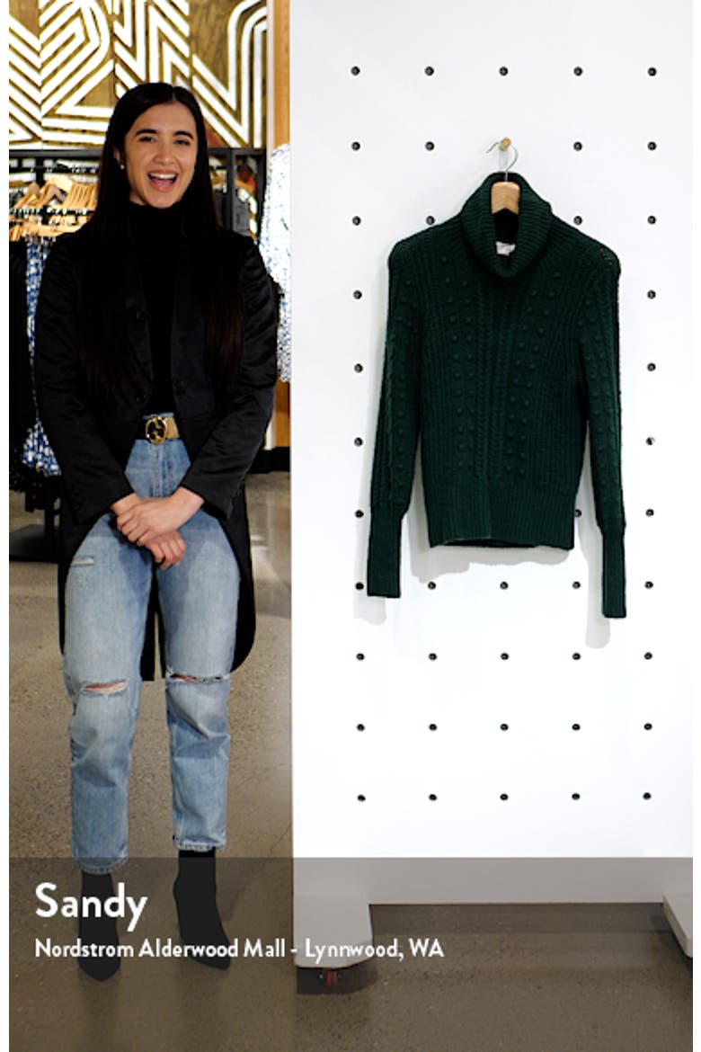 Cable & Bobble Turtleneck Sweater video
