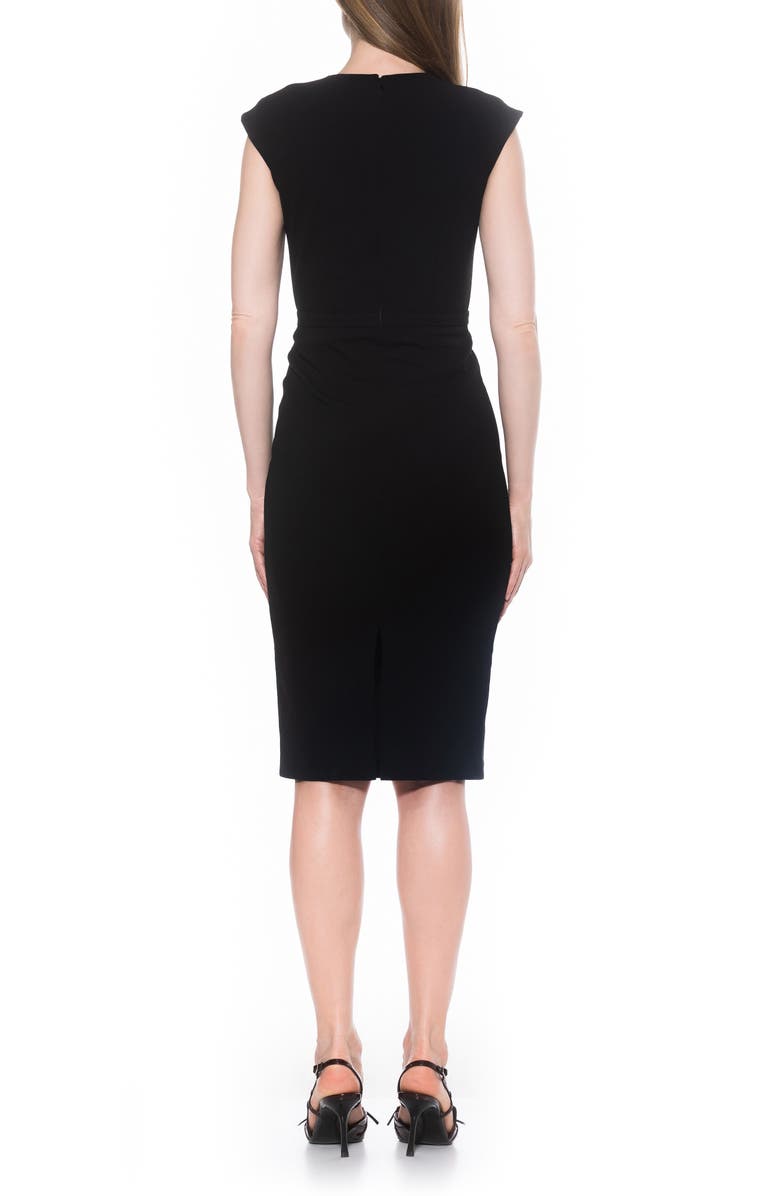 Alexia Admor Essence Cap Sleeve Midi Sheath Dress, Alternate, color, Black