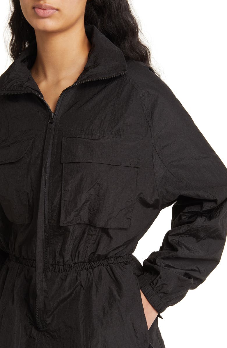 Naked Wardrobe The Windbreaker Nylon Cargo Jumpsuit, Alternate, color, 