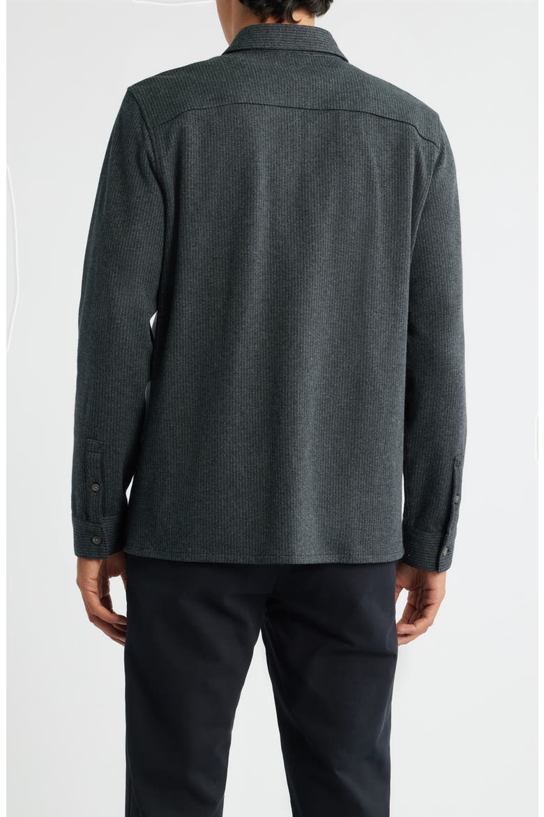 Pinstripe Jacquard Button-Up Shirt, Alternate, color, CHARCOAL