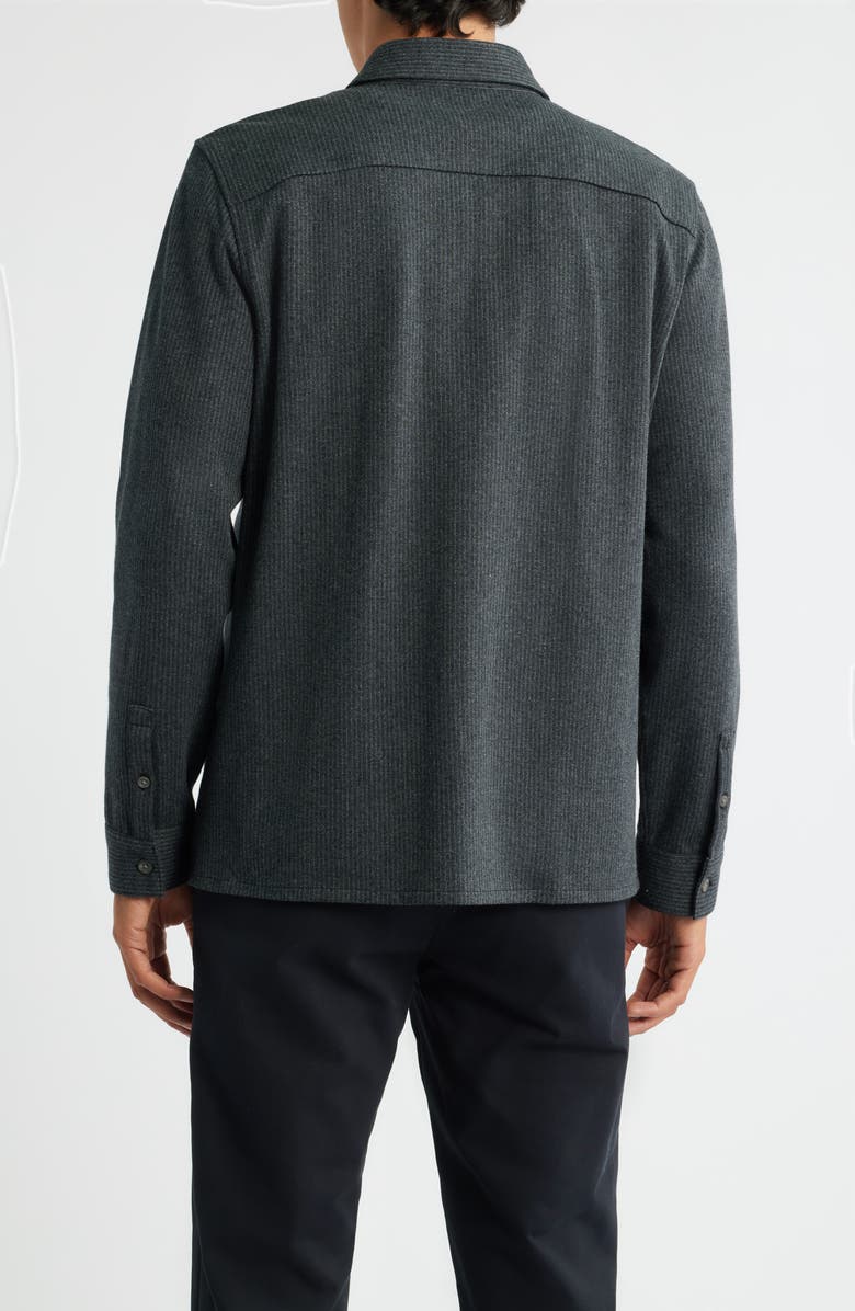 Vince Pinstripe Jacquard Button-Up Shirt, Alternate, color, Charcoal