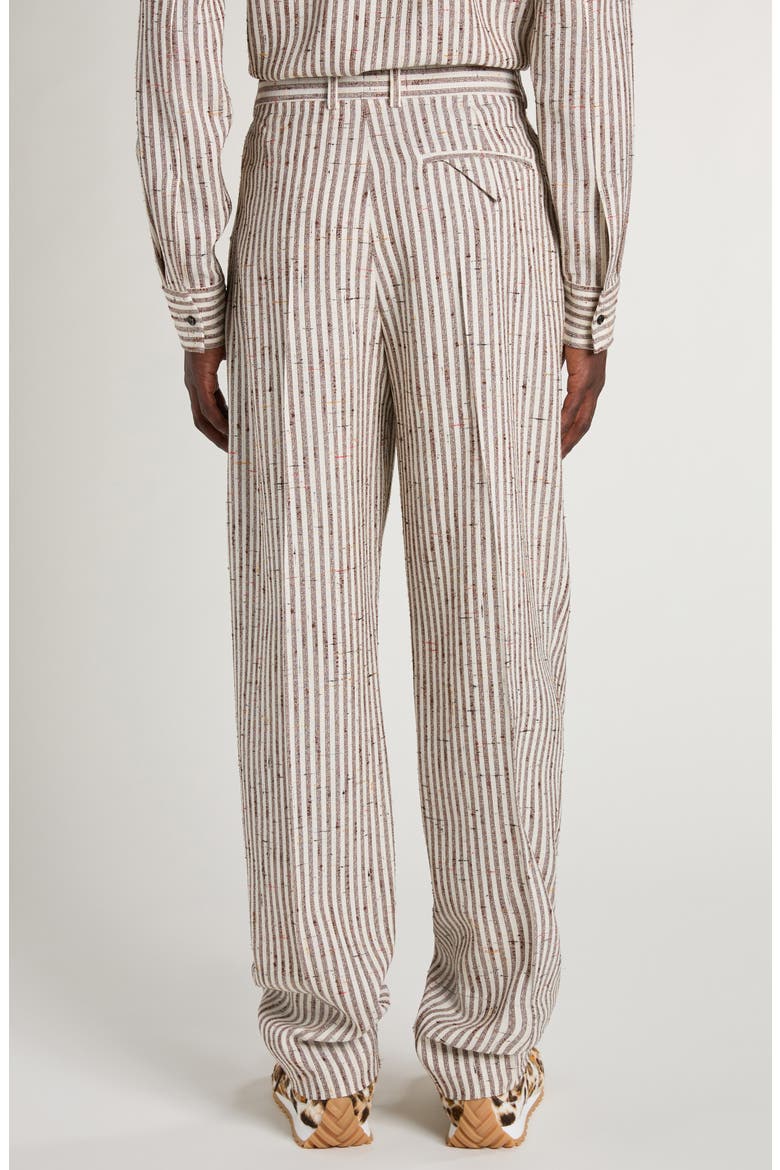 Flecked Stripe Pleated Pants, Alternate, color, TALC/ LOAM
