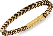 Esquire Men's Stainless Steel Woven Cord Bracelet