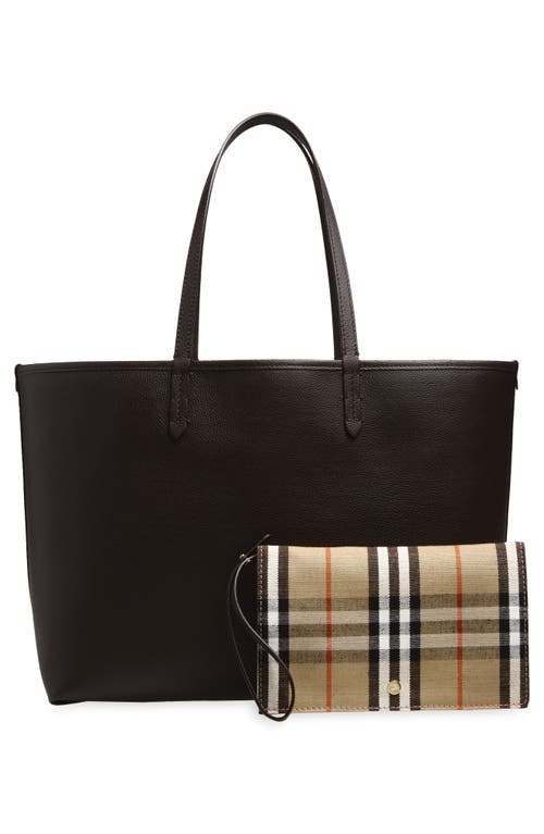 Burberry Medium Bloomsbury Leather & Canvas Reversible Tote In Burgundy