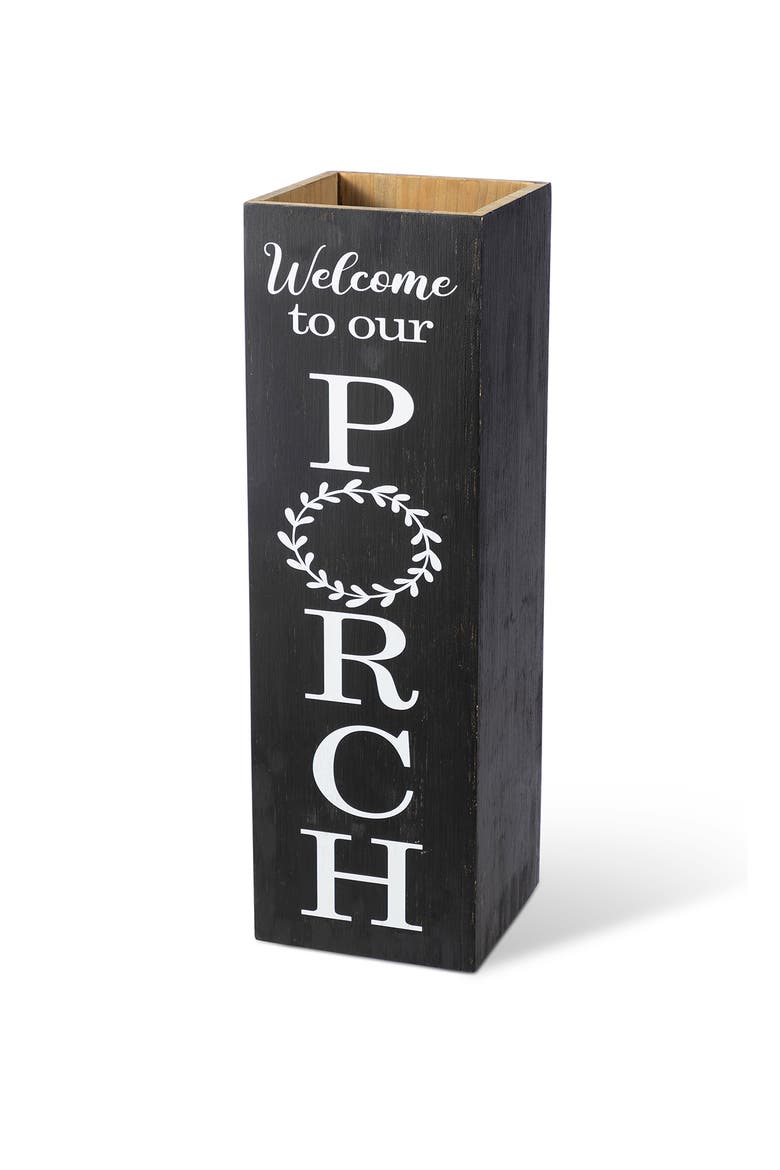 24"H Double Sided Solid Wood Boxed Welcome or Porch Sign, Alternate, color, Black