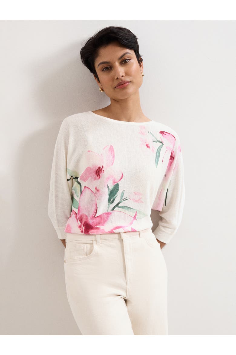 Lorelei Boatneck Floral Jumper, Main, color, Pink