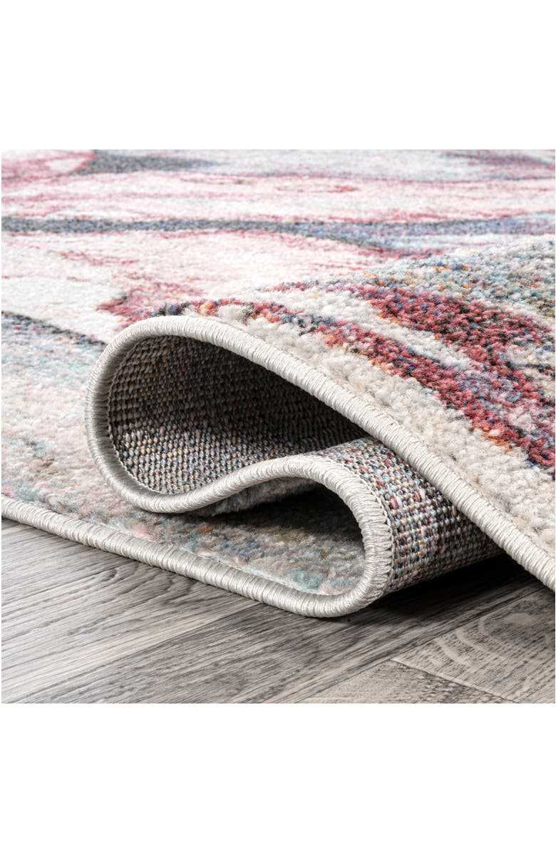 JONATHAN Y Giglio Modern Botanical Flower Area Rug, Alternate, color, Pink/Gray