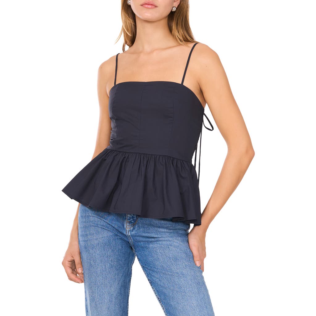 1.state Women's Cotton Peplum Top In Indigo Night