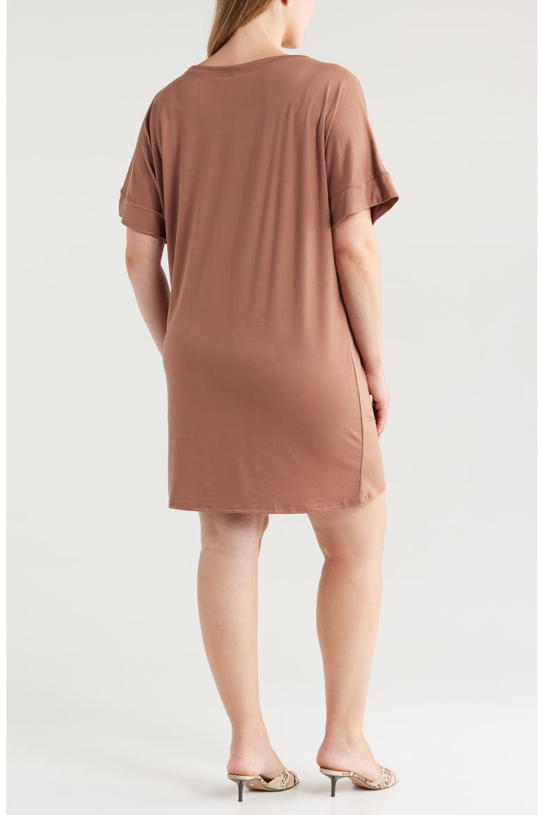 Loose Fit Jersey T-Shirt Dress, Alternate, color, MOCHA