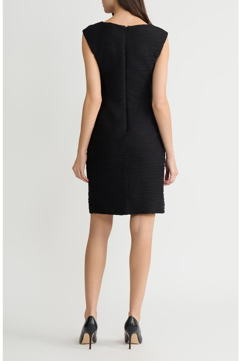Spring Texture Sleeveless Sheath Dress, Alternate, color, BLACK