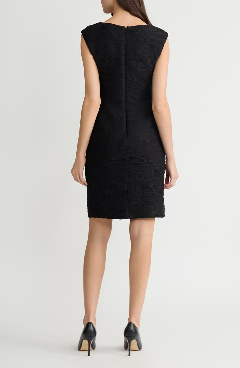KASPER Spring Texture Sleeveless Sheath Dress, Alternate, color, Black