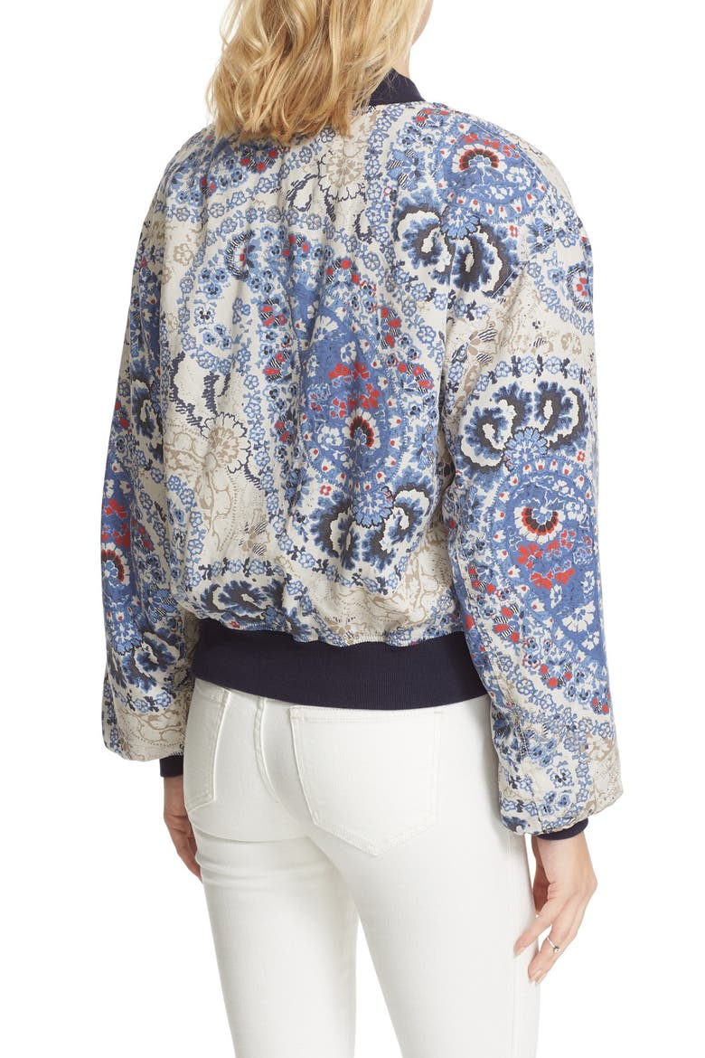 Print Bomber Jacket, Alternate, color, NAVY