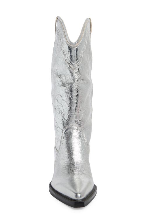 Dolce Vita Rasima Metallic Cowboy Boot In Silver