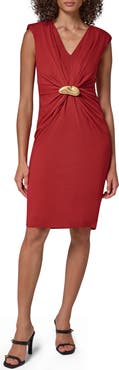 Donna Karan New York Hardware Waist Sleeveless V-Neck Dress