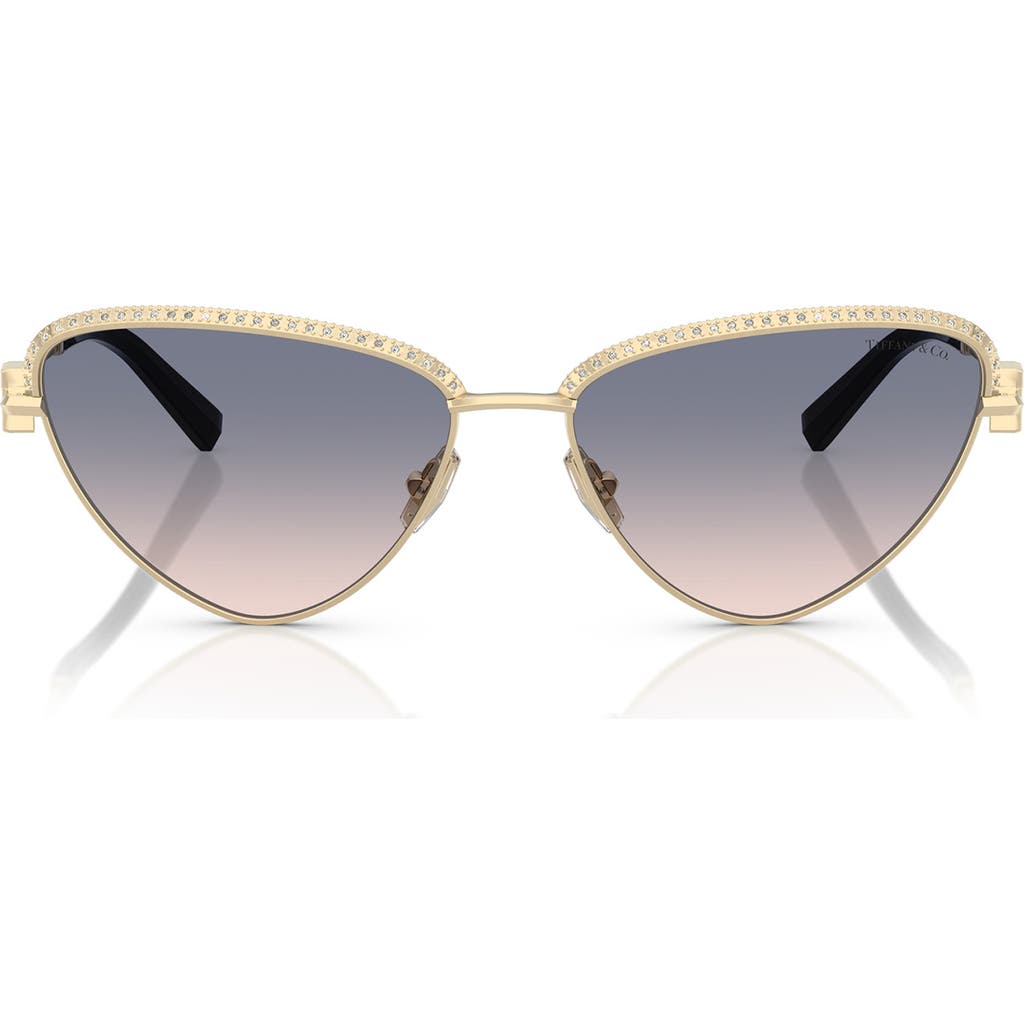 Tiffany & Co . 59mm Gradient Irregular Sunglasses In Gold/blue