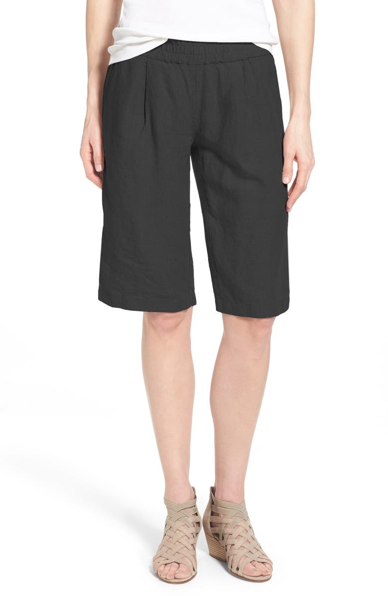 Eileen Fisher Organic Linen Pull-On Long Shorts, Main, color, 