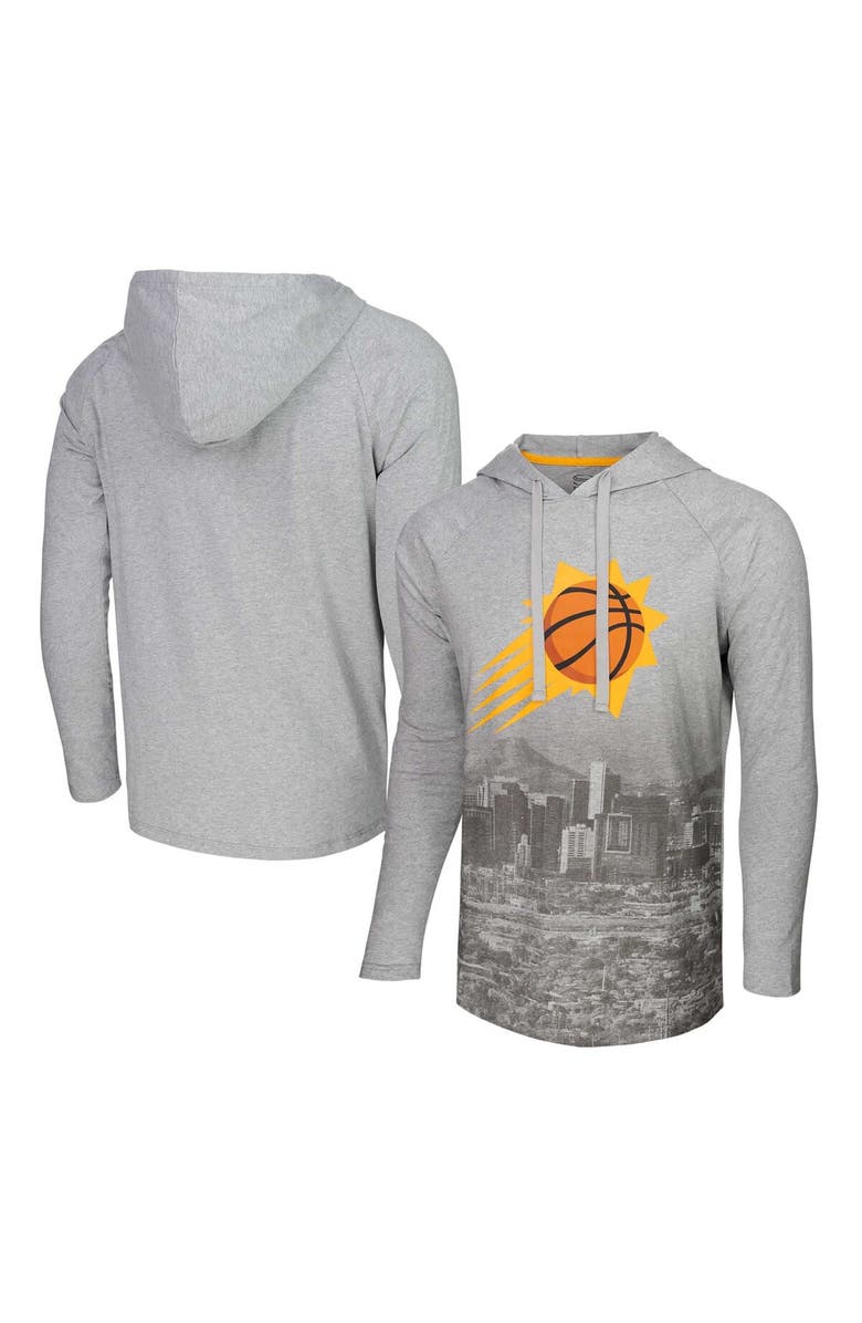 Stadium Essentials Men's Stadium Essentials Heather Gray Phoenix Suns Atrium Raglan Long Sleeve Hoodie T-Shirt, Main, color, Heather Gray