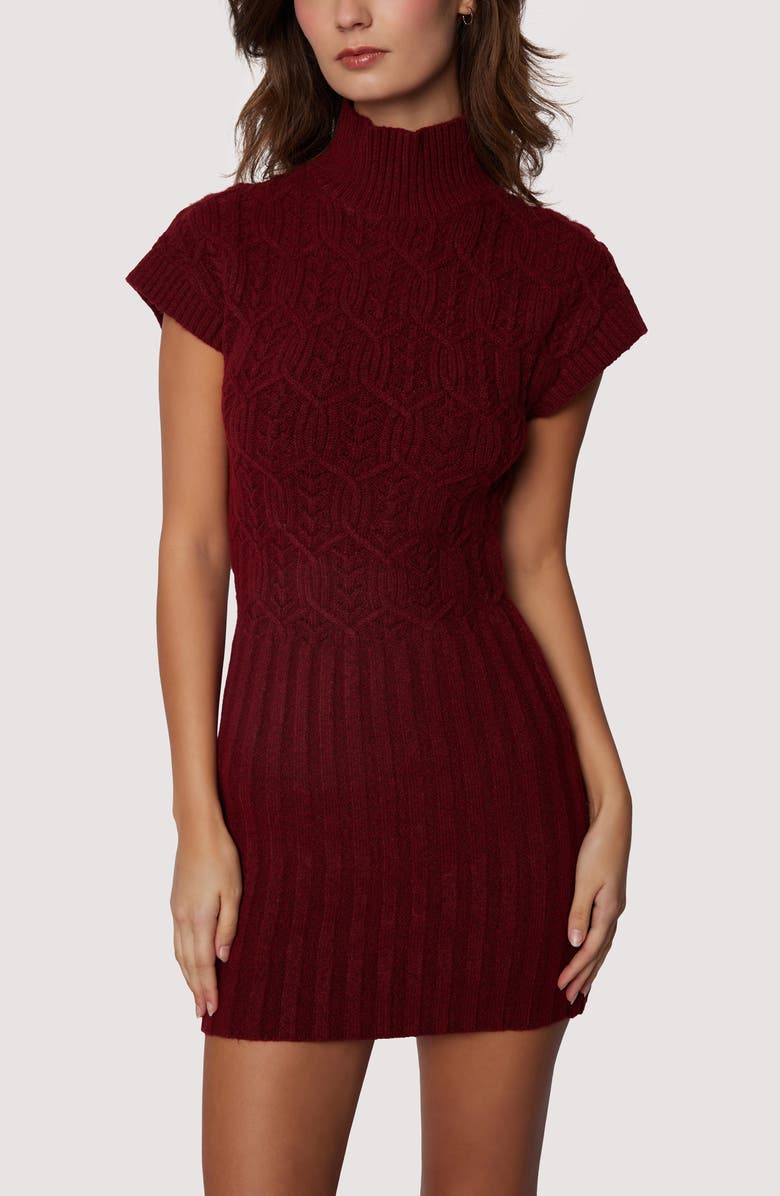 Lost + Wander Beatrice Mixed Stitch Sweater Minidress, Alternate, color, 
