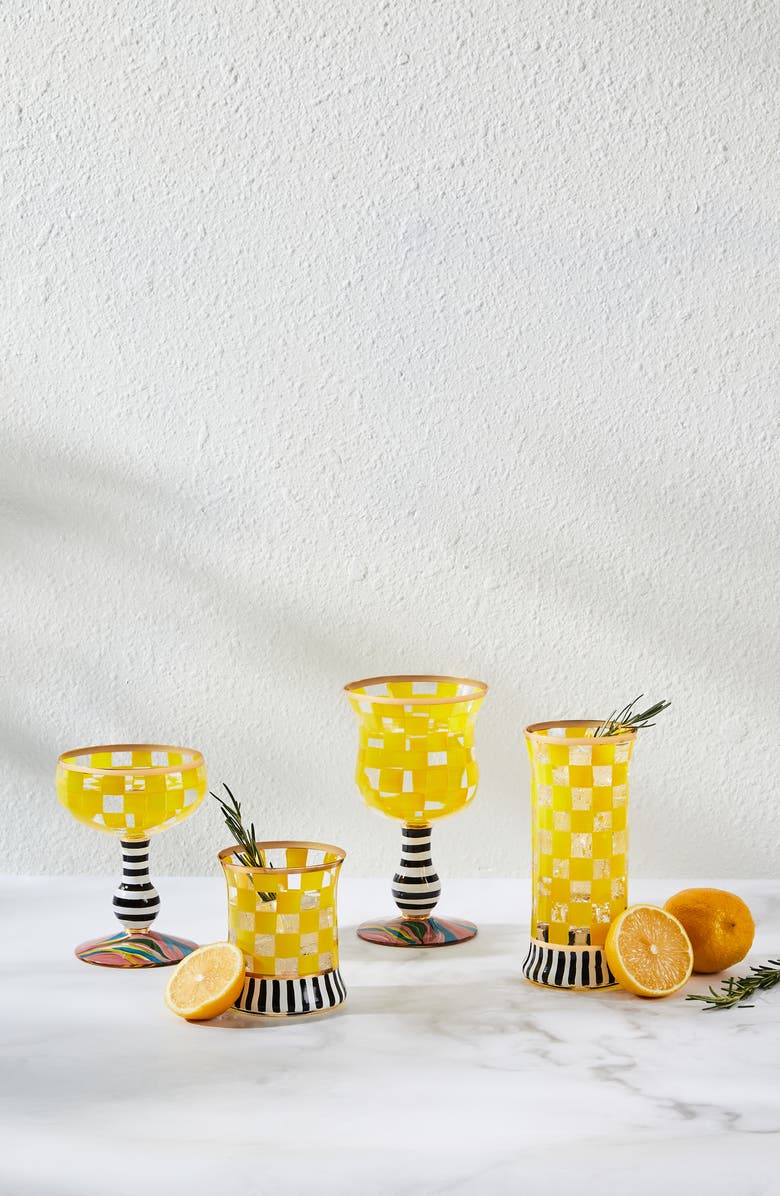 MACKENZIE CHILDS Set of 2 Carnival Yellow Tumblers, Alternate, color, 