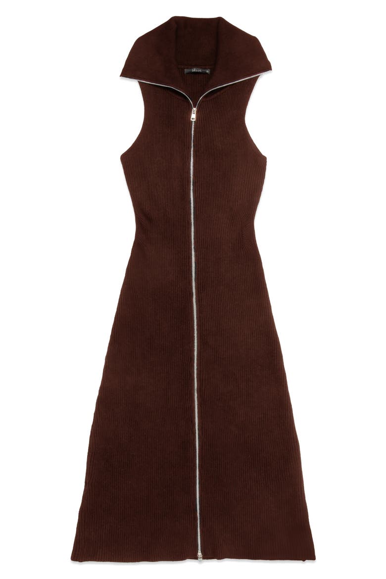 Paul Front Zip Knit Dress, Main, color, CHOCOLATE