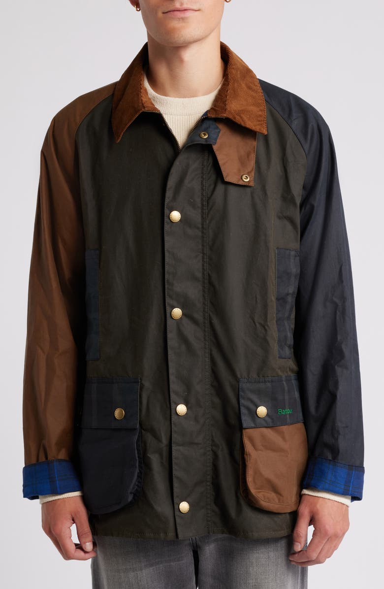 Barbour Patch Water Resistant Waxed Cotton Jacket, Alternate, color,