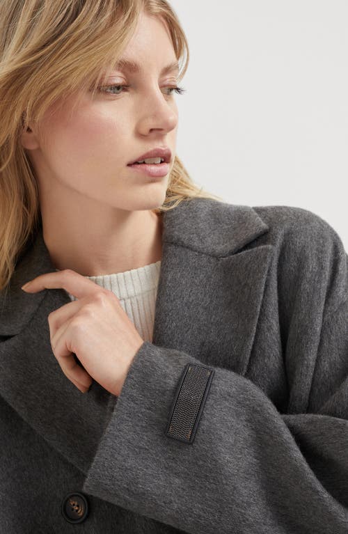 Brunello Cucinelli Hand-finished Caban Jacket In Lead