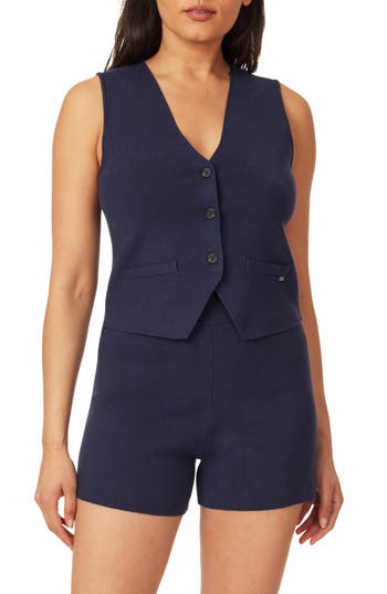 Scotch & Soda Ribbed Sweater Vest In Blue