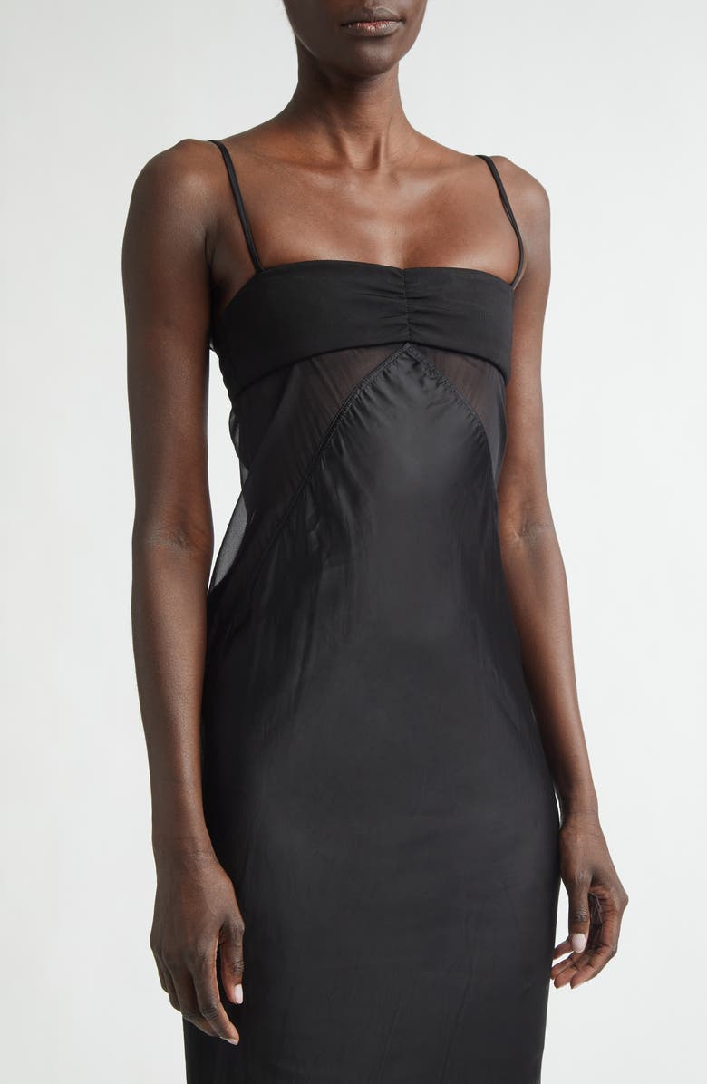 Rick Owens Combo Slipdress, Alternate, color, Black