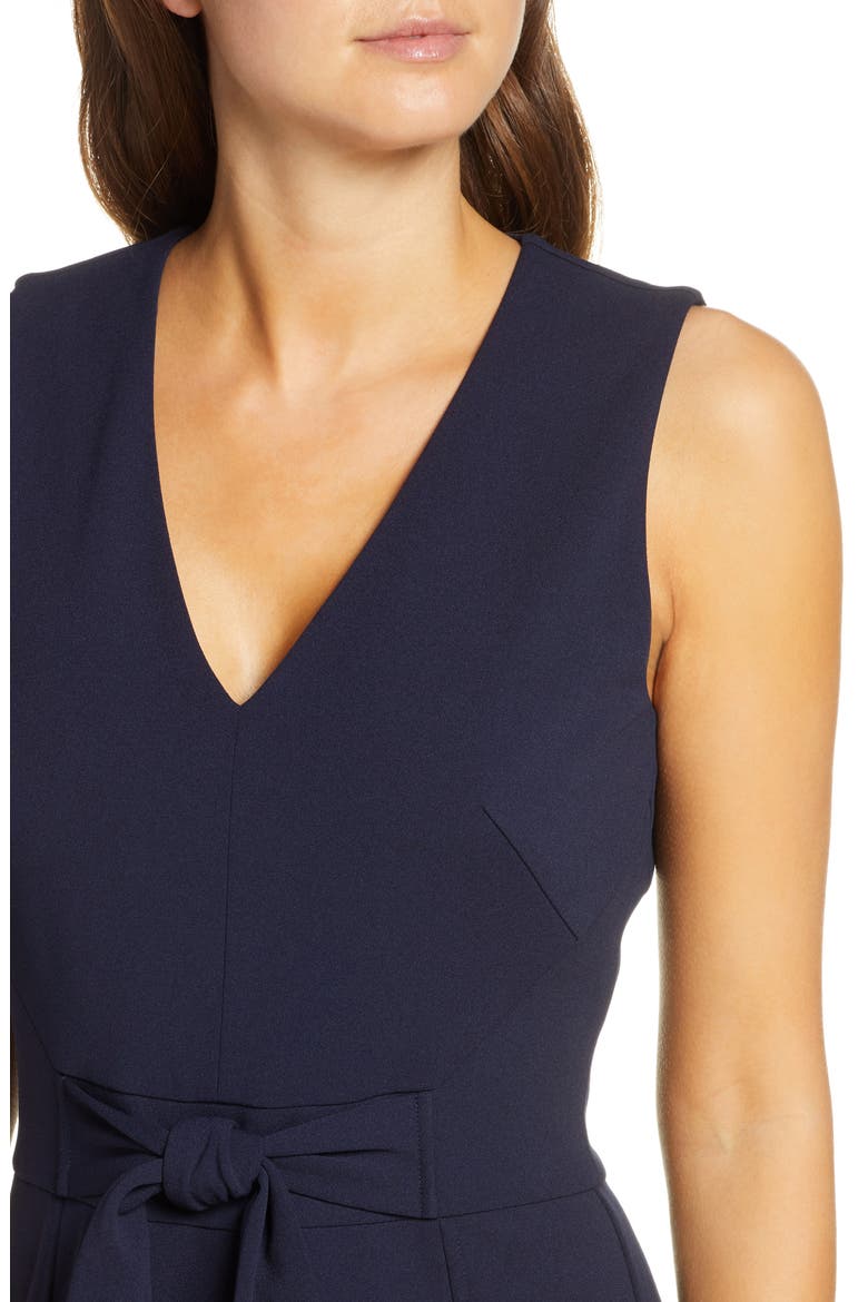 Scuba Crepe Sheath Dress, Alternate, color, NAVY