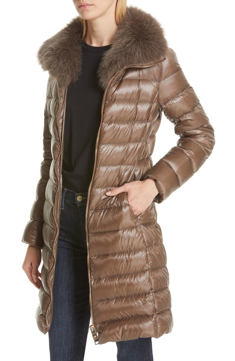Herno Quilted Down Puffer Coat with Removable Genuine Fox Fur Collar, Alternate, color, 