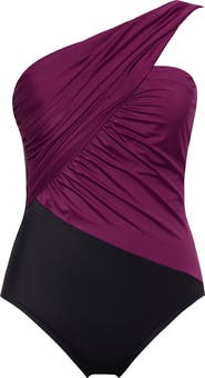 Magicsuit® Goddess Colorblock One-Shoulder Convertible One-Piece Swimsuit